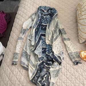 Vintage America Blue and Cream Cardigan